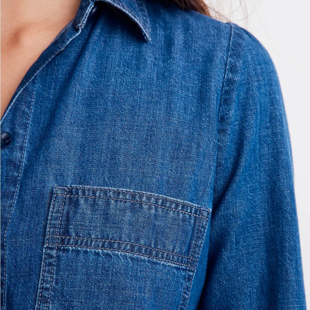 Madewell denim puff-sleeve shirt dress. XS. Great condition. - Picture 4 of 12